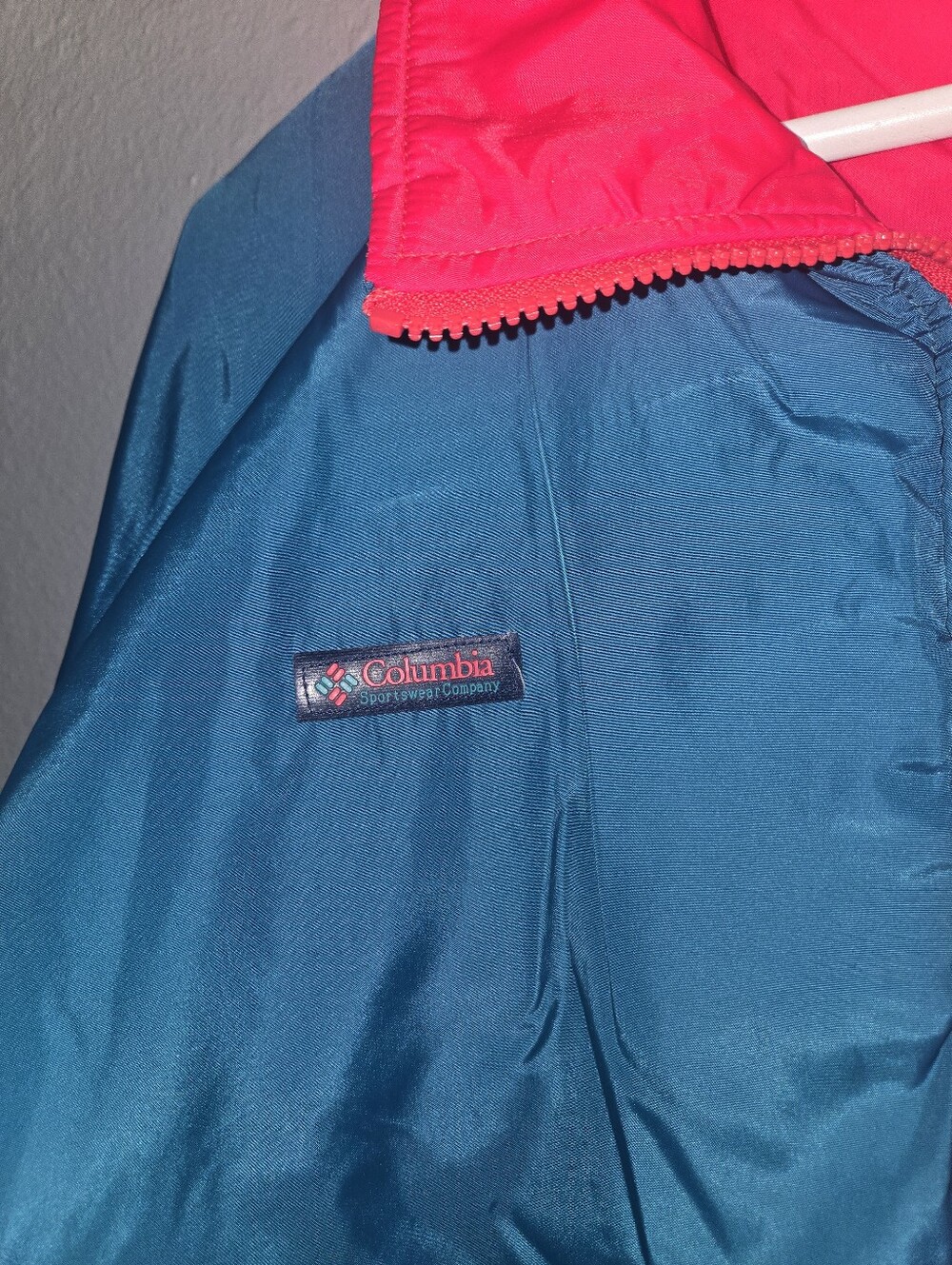 80's Columbia Red & Teal Reversible  Coat Size XL - Picture 2 of 15